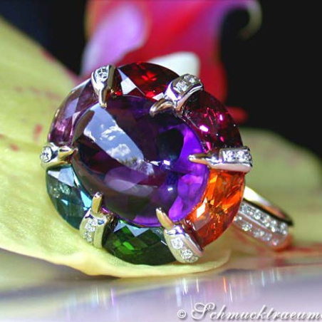 Extrarordinary Multicolor Gemstone Ring