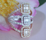 Striking Diamond Triple Square Ring (Tricolor Finish)