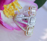 Striking Diamond Triple Square Ring (Tricolor Finish)