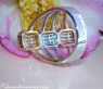 Striking Diamond Triple Square Ring (Tricolor Finish)