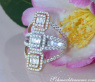Striking Diamond Triple Square Ring (Tricolor Finish)