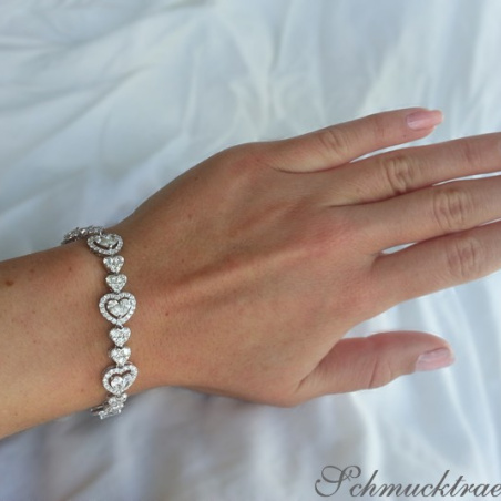 Diamanten Herz Armband in Weißgold 750