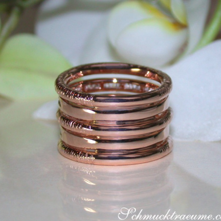 Breiter Roségold Ring mit Diamanten
