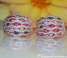 Stately Multicolor Sapphire Earrings with Diamonds