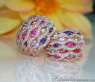 Stately Multicolor Sapphire Earrings with Diamonds