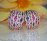 Stately Multicolor Sapphire Earrings with Diamonds