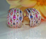 Stately Multicolor Sapphire Earrings with Diamonds