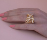 Unusual Diamond Ring in Yellowgold