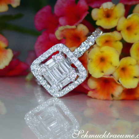 Exquisite Diamond Engagement Ring with Stackable Band