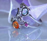 Wonderful Multicolor Gemstone Ring with Diamonds