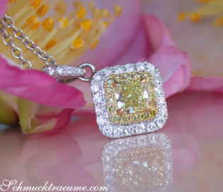 Precious Yellow Diamond Solitaire Pendant