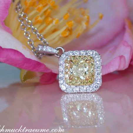Precious Yellow Diamond Solitaire Pendant