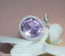 Attractive Lilac / Light Purple Amethyst Ring with Diamonds
