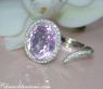 Attractive Lilac / Light Purple Amethyst Ring with Diamonds
