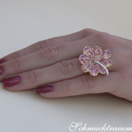 Magnificent Pink Sapphire Blossom Ring