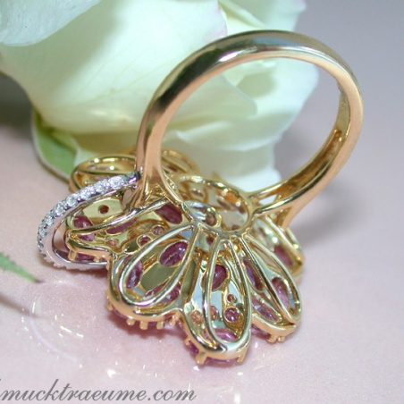 Magnificent Pink Sapphire Blossom Ring