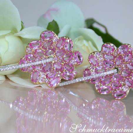 Magnificent Pink Sapphire Blossom Earrings