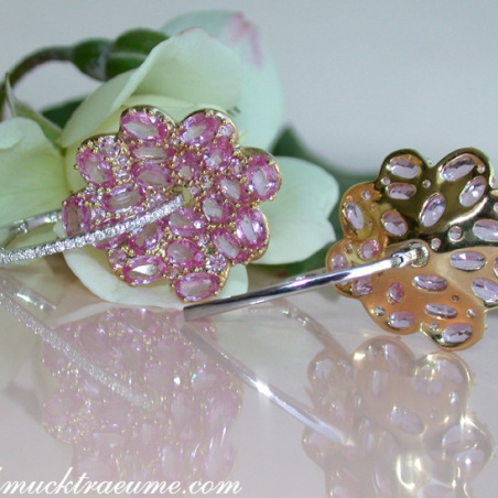 Magnificent Pink Sapphire Blossom Earrings