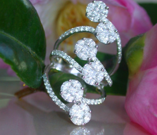 Unique Diamond Ring with Marquise & Princess Diamonds