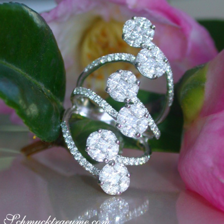 Unique Diamond Ring with Marquise & Princess Diamonds