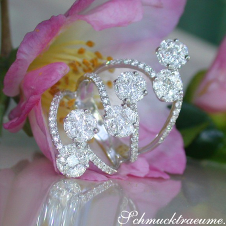 Unique Diamond Ring with Marquise & Princess Diamonds