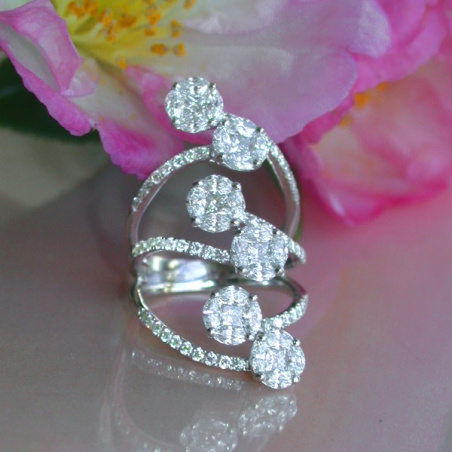 Unique Diamond Ring with Marquise & Princess Diamonds
