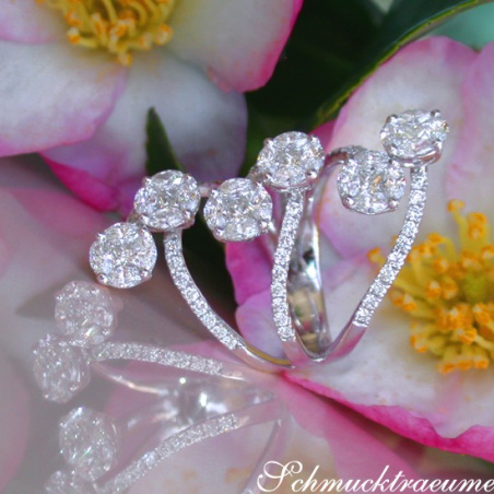 Unique Diamond Ring with Marquise & Princess Diamonds