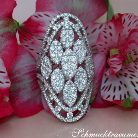 Opulent Marquise Style Diamond Ring