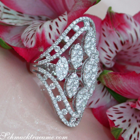 Opulent Marquise Style Diamond Ring