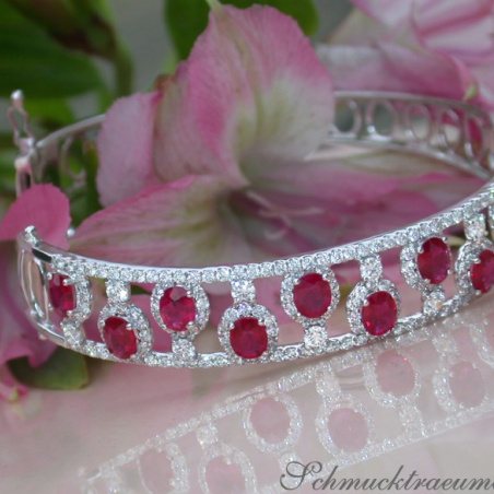 Dreamlike Ruby Bangle with Diamonds