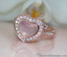 Enchanting Rose Quartz Heart Ring with Diamonds