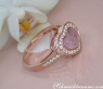 Enchanting Rose Quartz Heart Ring with Diamonds