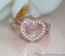 Enchanting Rose Quartz Heart Ring with Diamonds