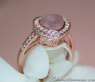 Enchanting Rose Quartz Heart Ring with Diamonds