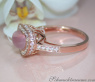 Enchanting Rose Quartz Heart Ring with Diamonds