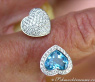Blautopas Herz Brillanten Ring