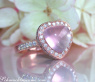 Enchanting Rose Quartz Diamond Heart Ring