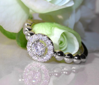 Delicate Diamond Ring (Ball Style)