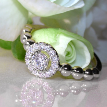 Delicate Diamond Ring (Ball Style)