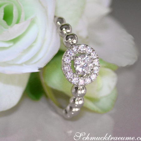 Delicate Diamond Ring (Ball Style)