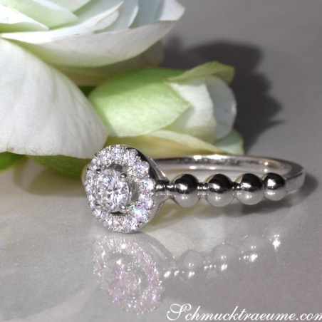 Delicate Diamond Ring (Ball Style)