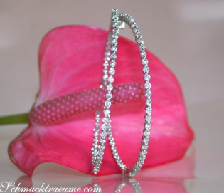 Gorgeously Huge Diamond Hoop Earrings (Ø 5,5 cm)