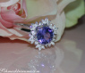 Feminine Snowflake Style Tanzanite Ring with Diamonds