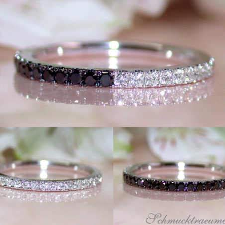 Convertible Black and White Diamond Eternity Ring