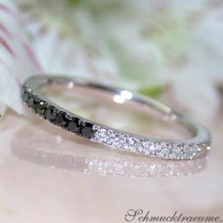 Convertible Black and White Diamond Eternity Ring