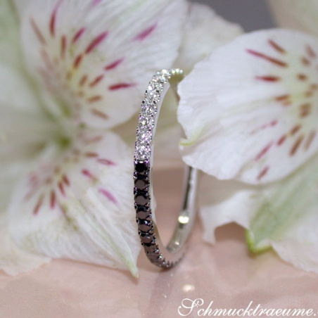 Convertible Black and White Diamond Eternity Ring