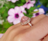 Enchanting Rose Quartz Diamond Heart Ring
