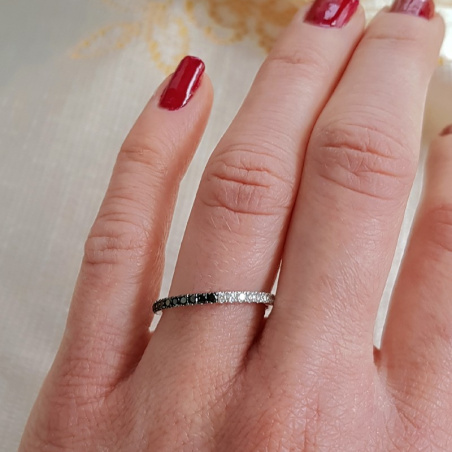 Convertible Black and White Diamond Eternity Ring