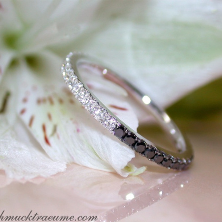 Convertible Black and White Diamond Eternity Ring