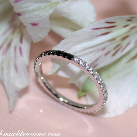 Convertible Black and White Diamond Eternity Ring